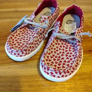 Hey Dude Wendy Youth Love Kids Sneakers, K12, NWT